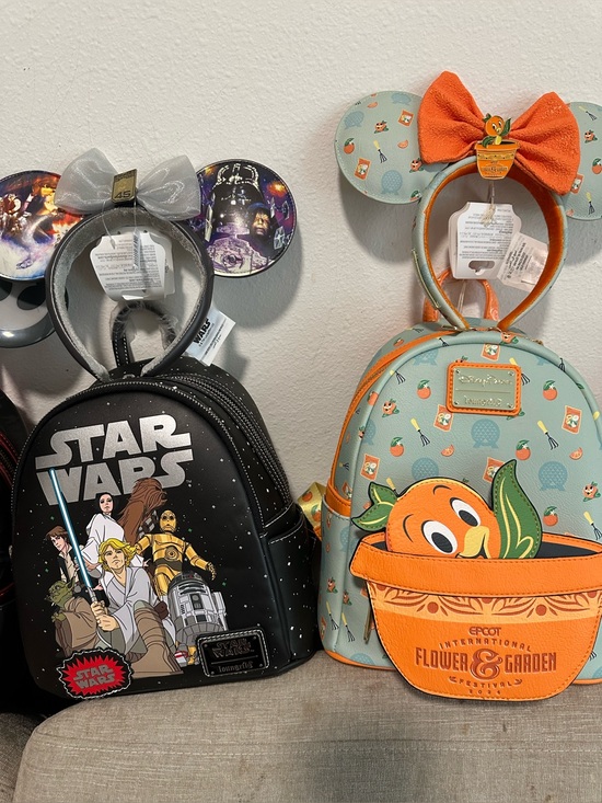 Loungefly Handbags - 2 for 1 Loungefly Orange Bird 2024 with Ears + Star Wars with Ears Set!! RARE!!